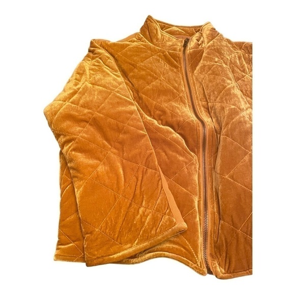 Avec LES FILLES Quilted Velvet Zip Jacket In Mustard - Picture 6 of 15